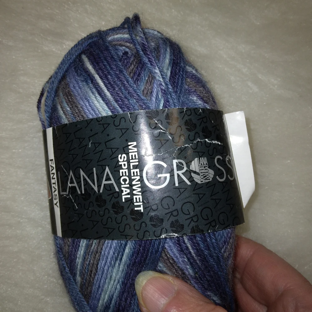 YARN Lana Grossa Fantasy Sock Yarn, 80% Wool 20% Polyamide, BLUES